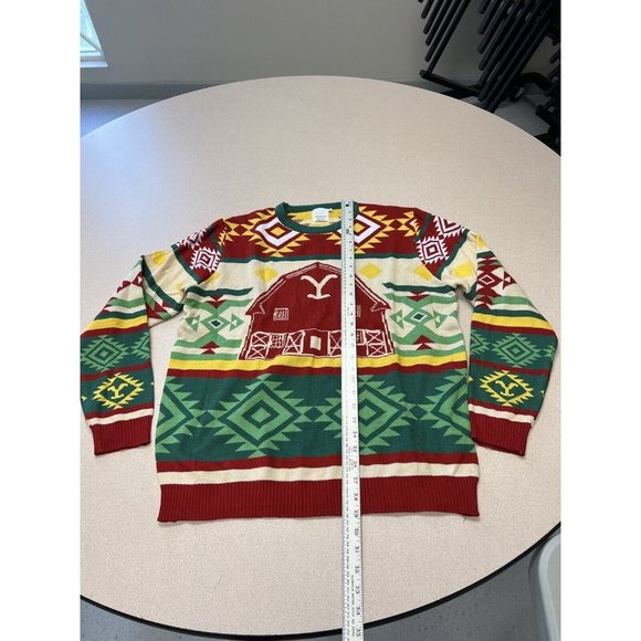 Yellowstone Dutton Ranch Logo Sweater Montana Country Aztec design size xl 284 - Picture 2 of 8